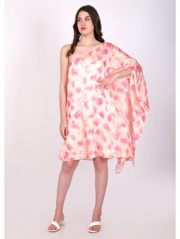 Seona Couture - Blush Blossom One Shoulder Dress - Peach