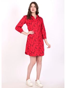 Seona Couture - Scarlet Pop Shirt Dress - Red
