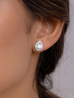 Margento Jewels - 925 Sterling Silver Margento Jewels Pear Shape Swarovski Zirconia Stud