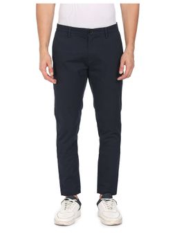 U.S. POLO ASSN. - Men Navy Austin Tapered Fit Solid Trousers