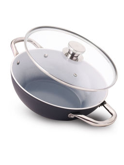 Wonderchef - Eco-Glide Kadhai With Glass Lid 24cm, 2.5L, Grey