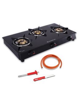 Wonderchef - Zest Neo 3 Burner Cooktop, Free Gas Lighter and Kitchen Knife, 2-Year Warranty