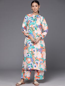 Varanga - Women Workwear Multi-Color Floral Kurta With Pant (Set Of 2)