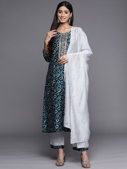 Varanga - Women Green Printed Kurta with Pant and Dupatta (Set of 3)