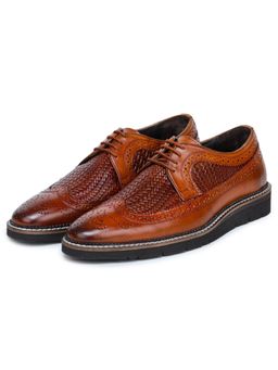 Mille Dollari - Men Aurora Braided Lace-up Brogues - Brown