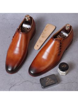 Mille Dollari - Men Side Lace-Up Whole cut Oxfords In Cognac - Brown