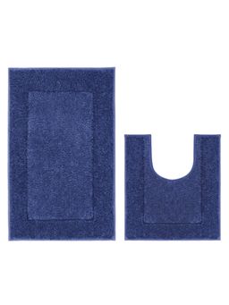 Freelance - Heritage MicrofibreEntrance Doormat,Bathroom Floor,Bath Mat, 80 x 50, 50 x 45 cm,NavyBlue