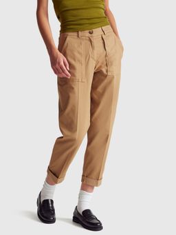 United Colors of Benetton - Khaki Solid Plain Tapered Fit Pant