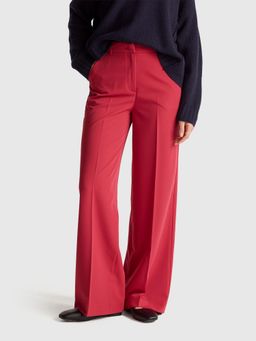 United Colors of Benetton - Pink Solid Plain Wide Fit Pant