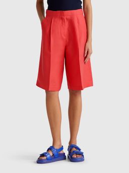 United Colors of Benetton - Orange Solid Plain Regular Fit Shorts