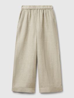 United Colors of Benetton - Beige Textured Straight Fit Trouser