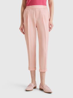 United Colors of Benetton - Pink Solid Plain Regular Fit Trouser