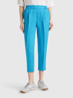 United Colors of Benetton - Blue Solid Plain Regular Fit Trouser