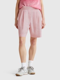 United Colors of Benetton - Pink Solid Plain Regular Fit Shorts