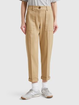 United Colors of Benetton - Brown Solid Plain Regular Fit Trouser