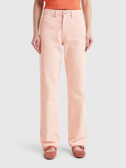 United Colors of Benetton - Pink Solid Plain Straight Fit Jeans