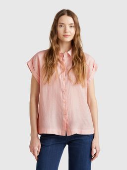 United Colors of Benetton - Pink Solid Plain Regular Fit Shirt