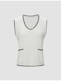 Cider - Pocket Women's Sleeveless V-Neck Vest Top Multi-Color
