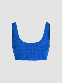 Cider - Terry Women’s Slim Fit Solid Crop Tank Top Blue