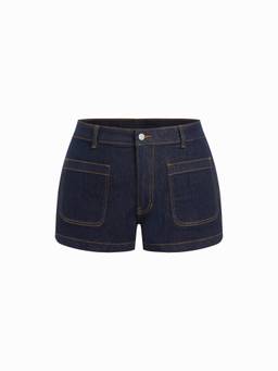 Cider - Curve & Plus Women's Regular Fit Denim Shorts Dark Navy
