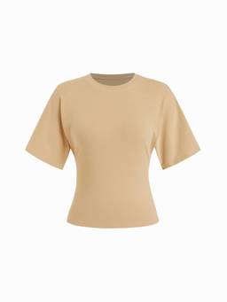 Cider - Women's Regular Fit Round Neck T-Shirt Khaki