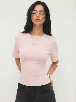 Cider - Women's Regular Fit Round Neck T-Shirt Pink