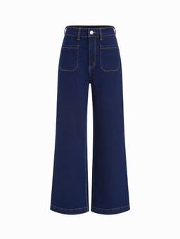 Cider - High Stretch Women's Mid-Rise Straight-Leg Jeans Navy Blue
