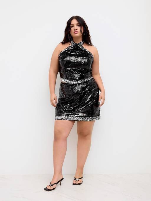 cider black sequin dress Buy Women's Mid-Rise Contrast Hem Mini Skirt (0XL) Online Gold Sequins Sleeved Petals 23FW Color:Iris Step into the spotlight