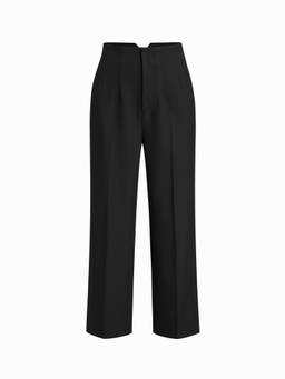 Cider - Asymmetrical Women's Mid-Waist Tapered Trousers Black