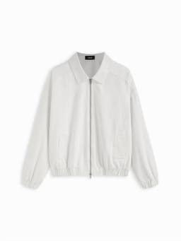 Cider - Aviator Women's Oversized Zippered Bomber Jacket Ecru