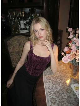 Cider - Velvet Women's Square Neck Floral Tank Top Burgundy