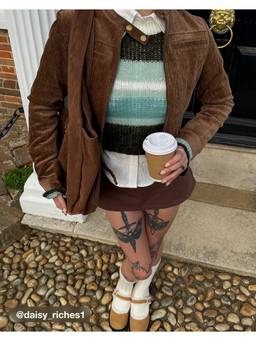 Cider - Knit Wool-blend Women Striped Round Neck Bell Sleeve Crop Top Green