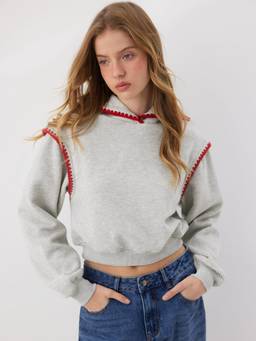 Cider - Fleece-Lined Women's Oversized Hooded Sweatshirt Grey