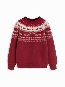Cider - Dachshund Detail Women Oversized Round Neck Pullover Sweater Wine
