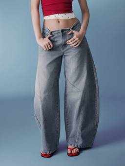 Cider - Denim Women's Low-Rise Barrel-Leg Jeans Indigo