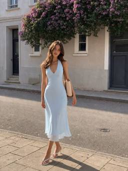 Cider - Chiffon Sweetheart Women's Backless Tie-Up Mermaid Maxi Dress Blue