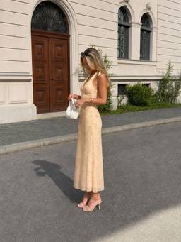 Cider - Chiffon Sweetheart Women Floral Backless Maxi Dress Yellow