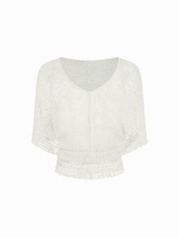 Cider - Multi-way Women Asymmetric Knit Poncho Top White