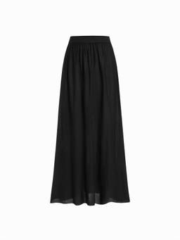 Cider - Knit Women's High Stretch Draped Maxi Skirt Black