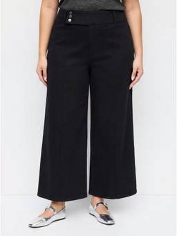 Cider - Curve & Plus Women's High Waist Wide Leg Jeans Black