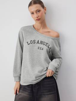 Cider - Los Angeles Women's Oversized Graphic Terry Sweatshirt Grey