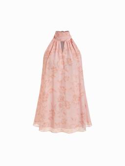 Cider - Cowl Neck Women Oversized Longline Blouse Pink