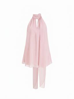 Cider - Cowl Neck Women Oversized Longline Blouse Pink