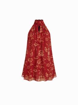 Cider - Cowl Neck Women Oversized Longline Blouse Wine