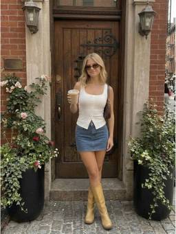 Cider - Cotton Women's Scoop Neck Button Front Asym Hem Crop Top White