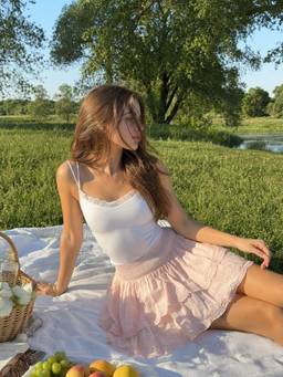 Cider - Cotton Blend Women Low-Waist Ruched Mini Skort Pink