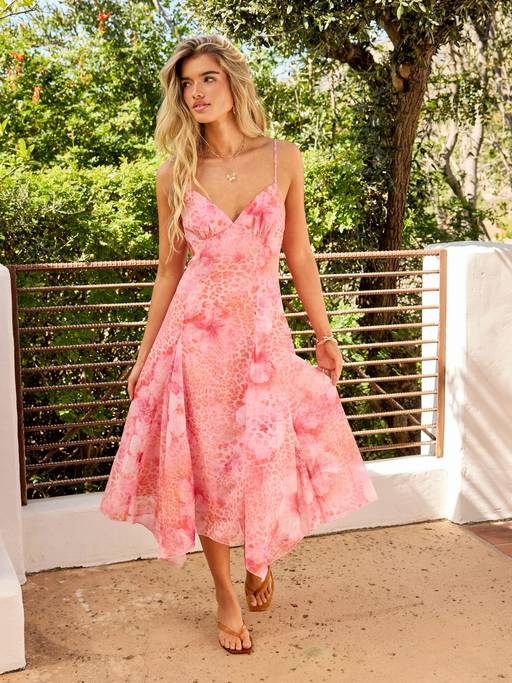 cider asymmetrical dress Buy Chiffon Floral Women's Sweetheart Hem Maxi Pink (XXS) Online SOLDESPE26 Varanga Women Plus Size COLOR:Red