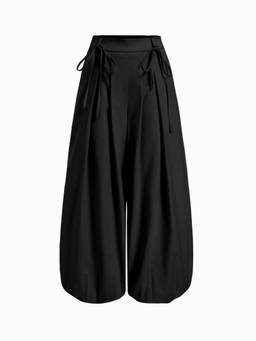 Cider - Women's Low Rise Drawstring Balloon Palazzo Pants Black