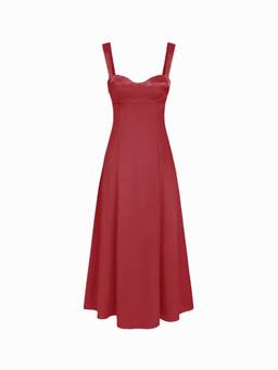 Cider - Satin Sculptural Women's Sweetheart Lace-Up Mermaid Maxi Dress Wine