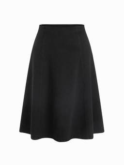 Cider - Stretch Denim Women Washed Mid-Rise Oversized Midi Skirt Black